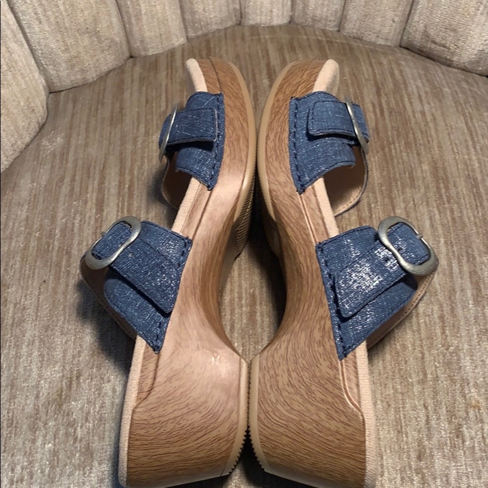 NWOT Dansko denim leather adjustable sandals EC - Picture 6 of 16